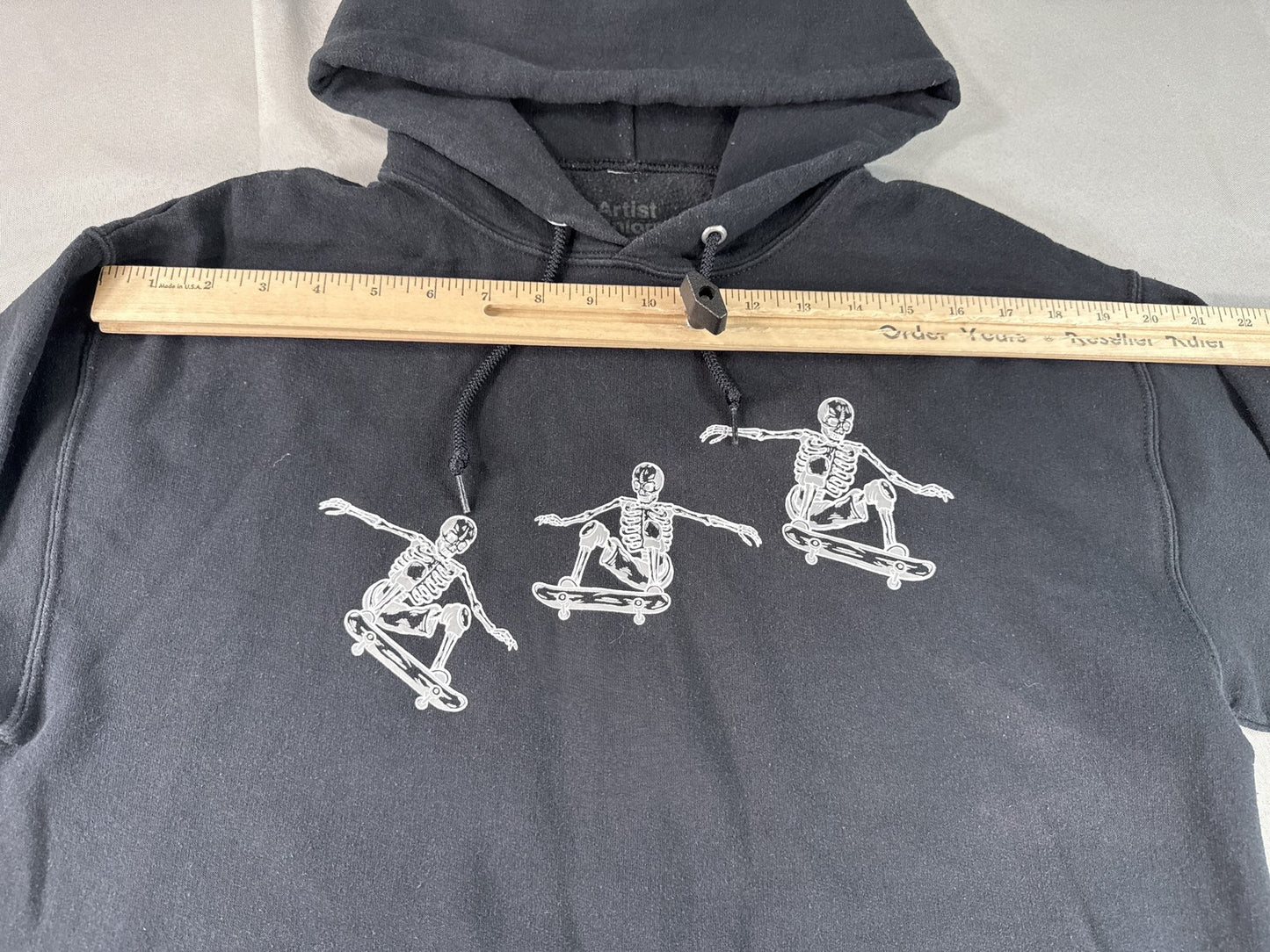 Artist Union Skeleton Urban Hoodie M Black Long Sleeve Graphic Regular Fit