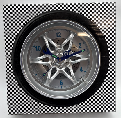 14" Tire Rim Wall Clock Racing Wheel Garage Man Cave Decor Quartz Analog 95587