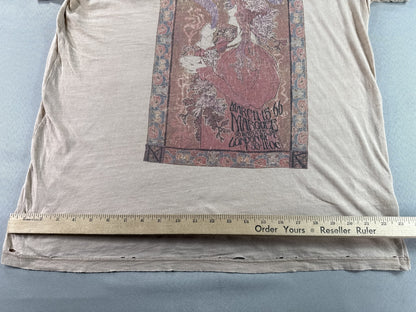 PINK FLOYD Marquee Graphic Tee Large Mens Beige Cotton Short Sleeve Regular Fit