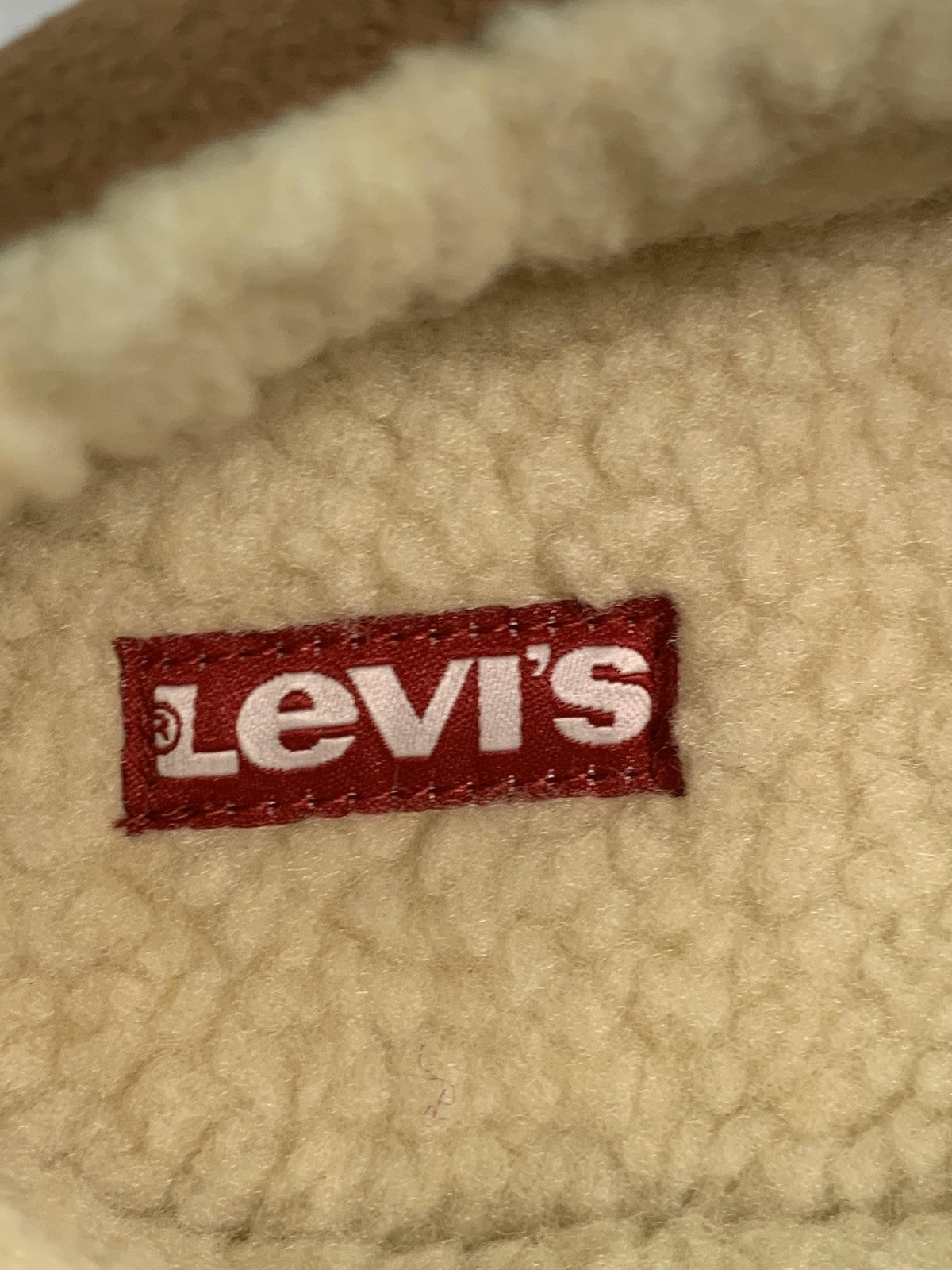 Levis Slippers Mens Size 10 Brown Moccasin Faux Fur Memory Foam House Shoes Red