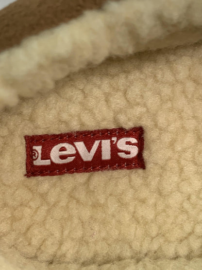 Levis Slippers Mens Size 10 Brown Moccasin Faux Fur Memory Foam House Shoes Red