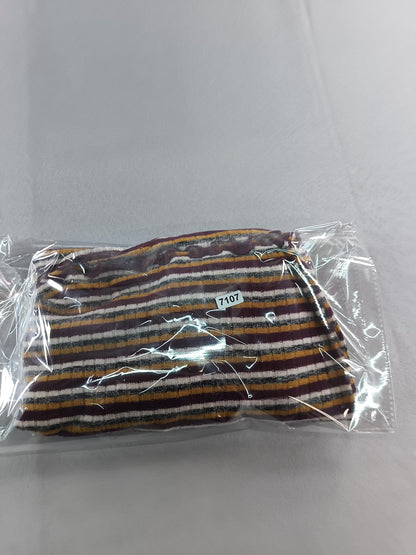LOFT Shirt Womens XL Burgundy Mustard Striped Ribbed Lettuce Hem Scoop Neck 51