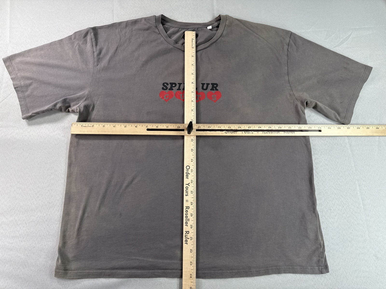 Unbranded Spill Ur Guts Music Graphic Tee L Gray Cotton Short Sleeve Crewneck