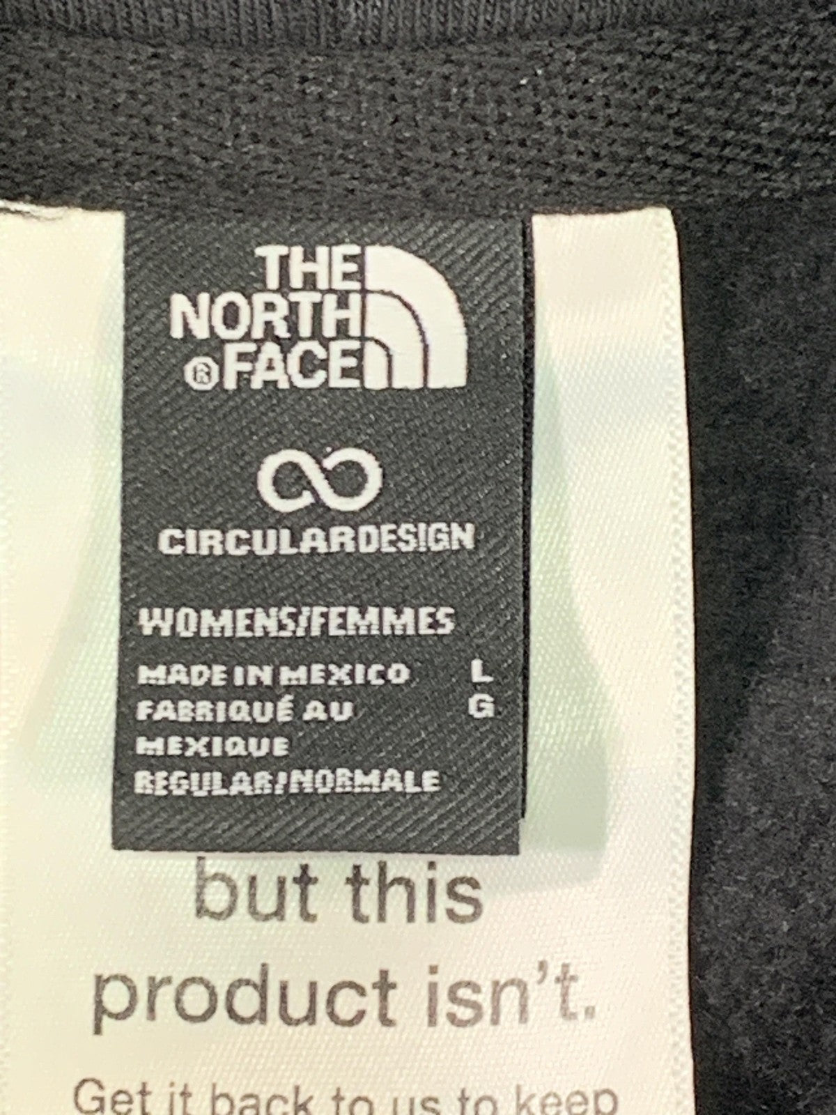 The North Face Hoodie Womens Large Black Purple Never Stop Exploring Graphic on