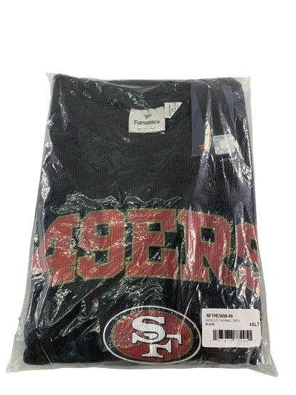 San Francisco 49ers Shirt Mens 4XLT Black NFL Football Long Sleeve Thermal Crew