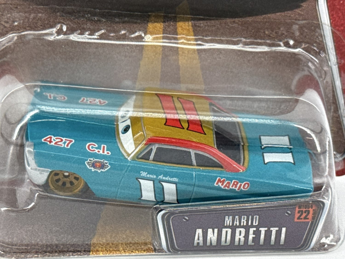 Disney Pixar Cars Mario Andretti 22 Diecast 2008 World of Cars Mattel Sealed Red