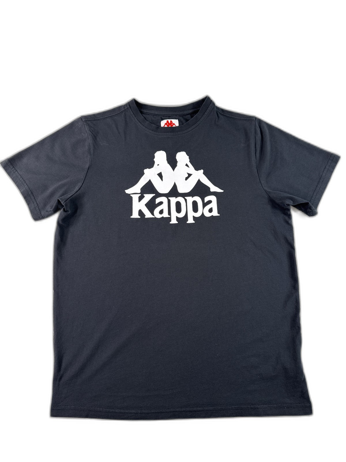 Kappa Mens T-Shirt Small Black Big Logo Spell Out Omini Short Sleeve Tee