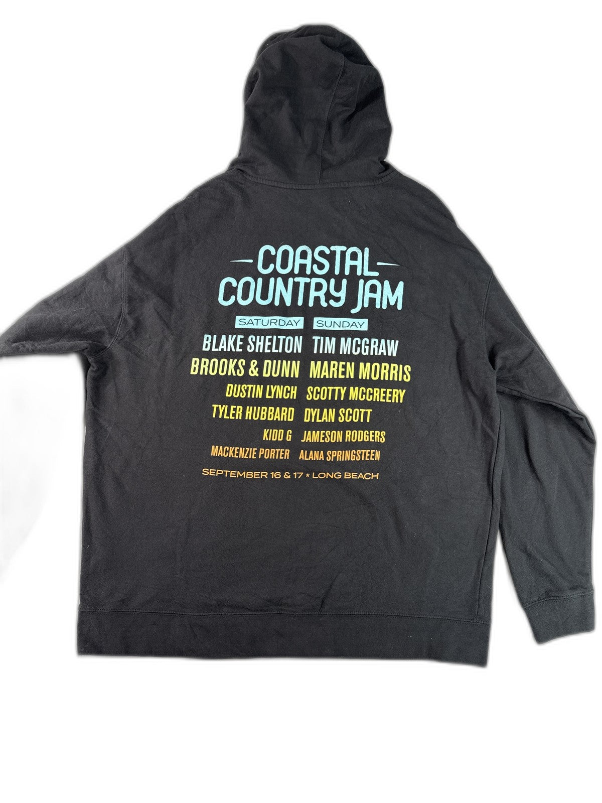 Independent Trading Co Coastal Country Jam Music Hoodie 2XL Black Cotton