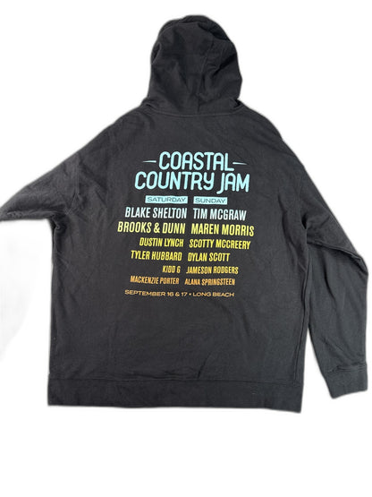 Independent Trading Co Coastal Country Jam Music Hoodie 2XL Black Cotton