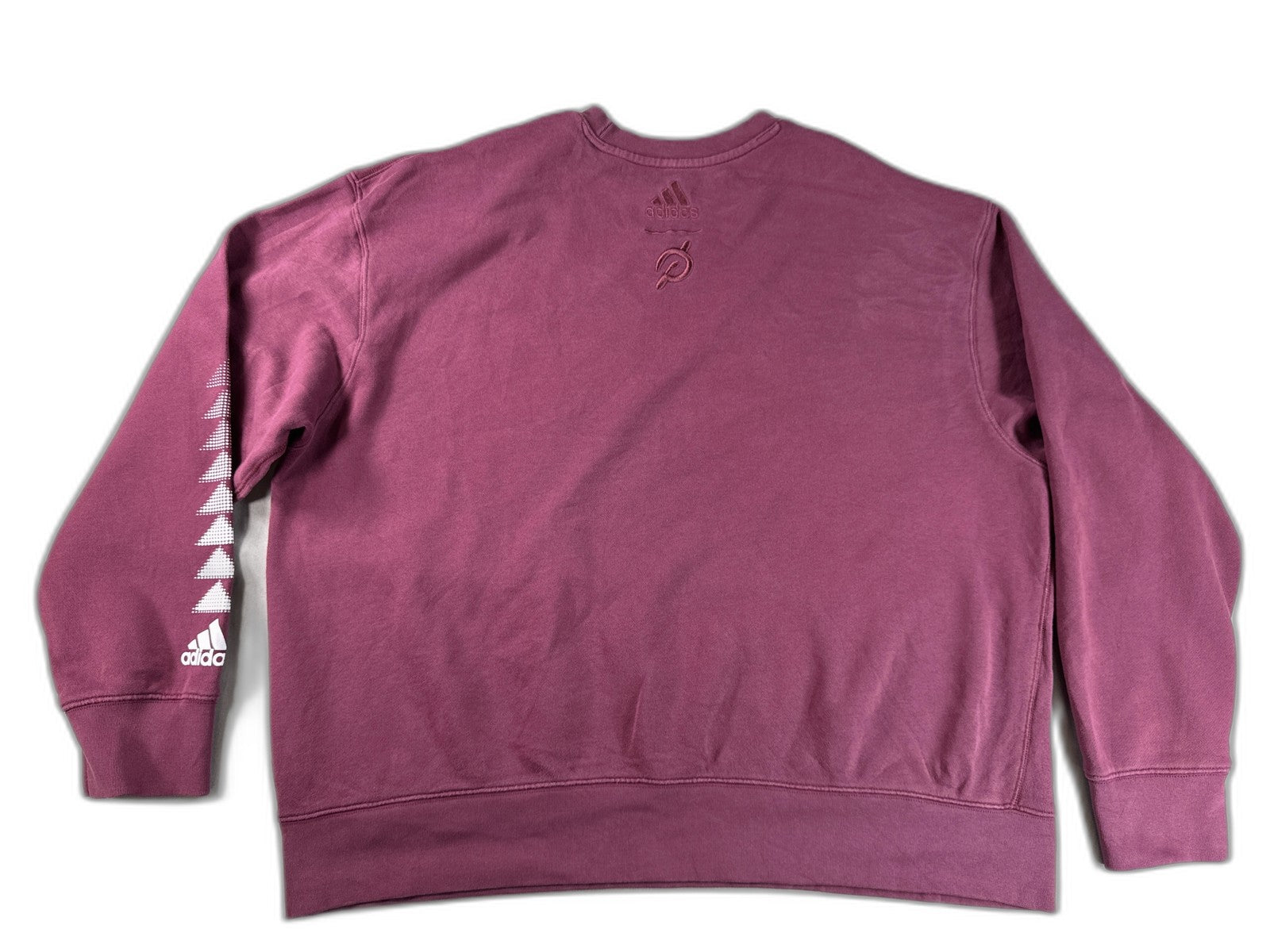 adidas Crewneck Sweatshirt 2XL Maroon Cotton Long Sleeve Graphic Unisex Fleece