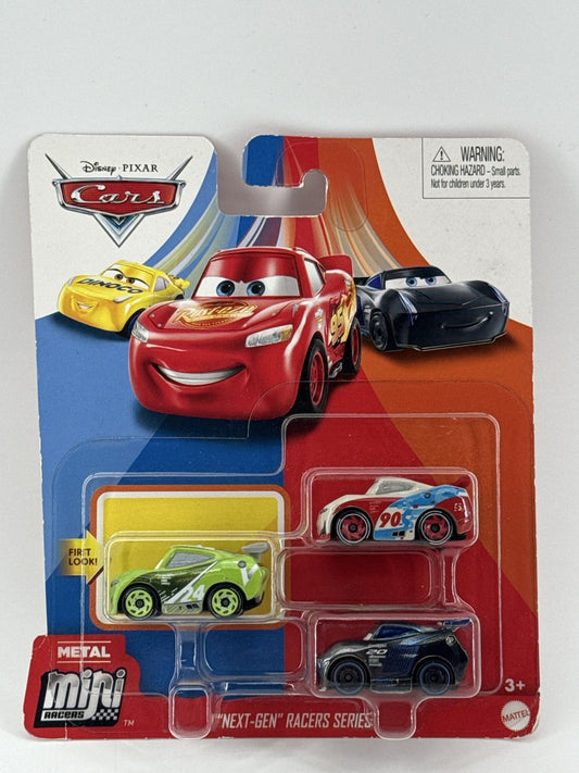 Disney Cars Metal Mini Racers 3-Pack Next-Gen Series Jackson Storm Mattel NWT