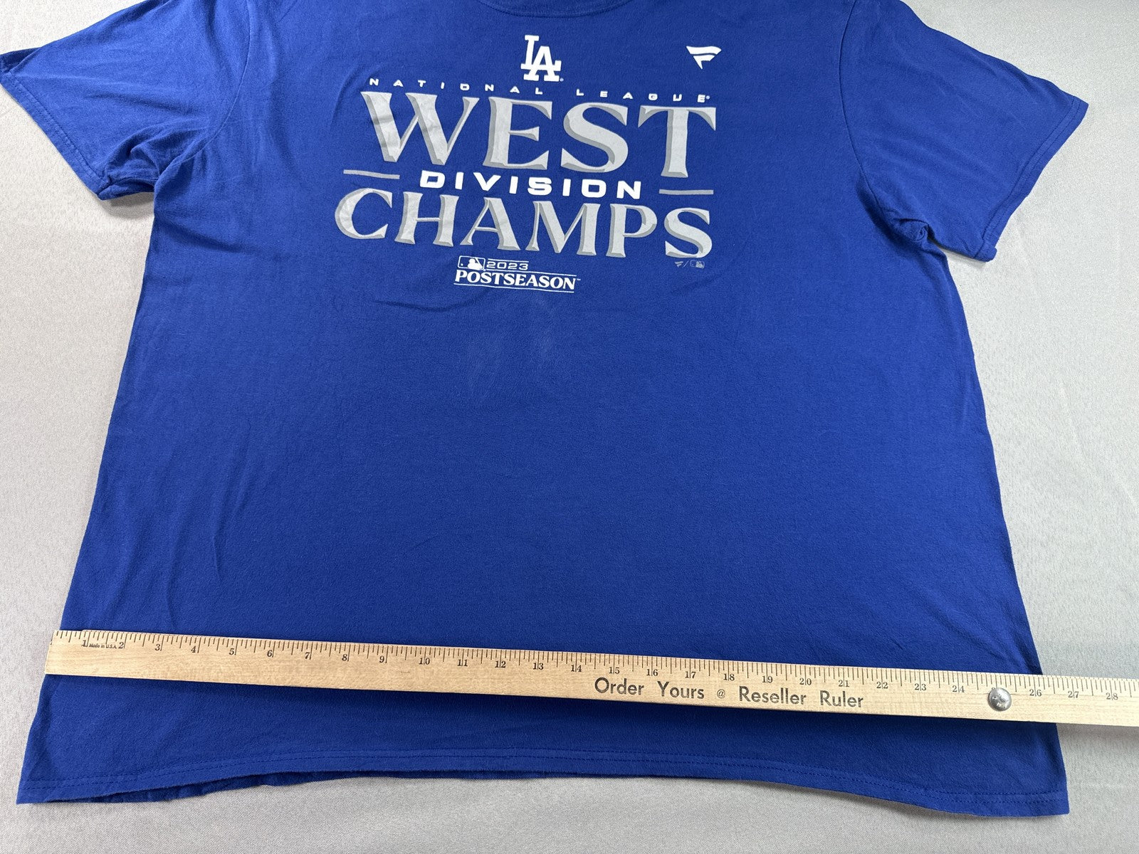 Fanatics Los Angeles Dodgers World Series Champions Tee 2XL Blue Cotton Graphic