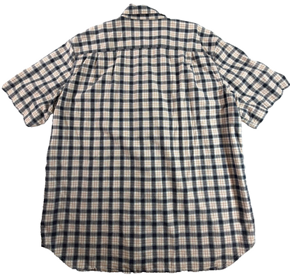 Carhartt Fort Short Sleeve Plaid Shirt Men XL Navy Tan 101158 Button Down Work