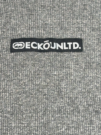 Ecko Unltd Thermal Long Sleeve Shirt Mens 3XL Gray Black Colorblock Waffle Knit