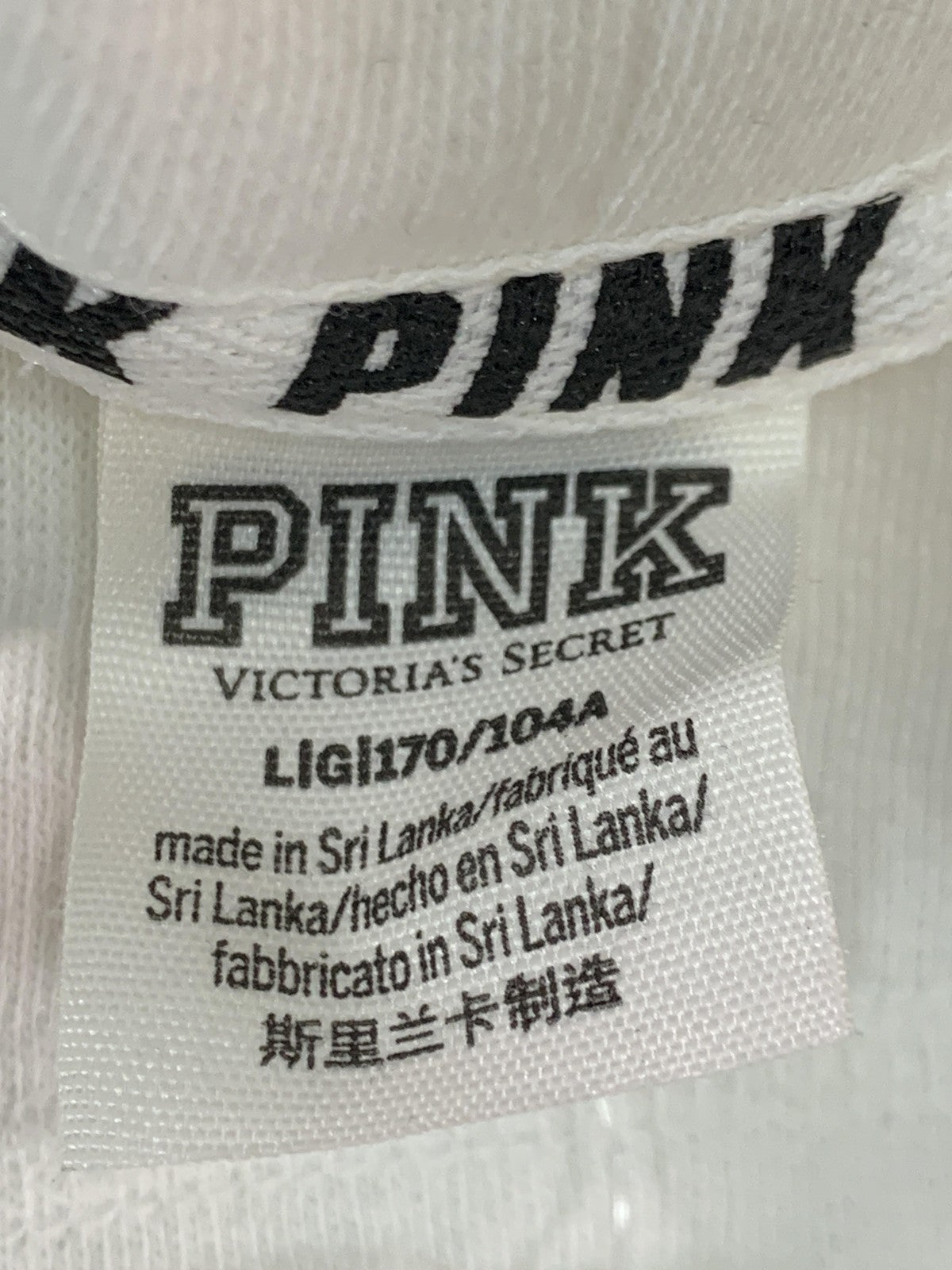 PINK Victoria's Secret Hoodie Womens Large Black White Colorblock Pullover