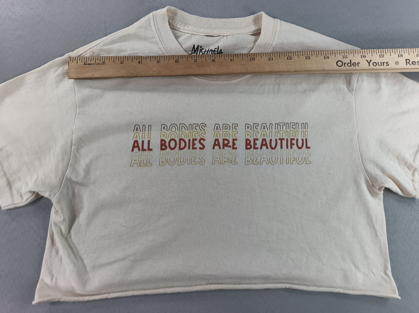 Michaela All Bodies Are Beautiful Sharlene Graphic Crop Top Womens