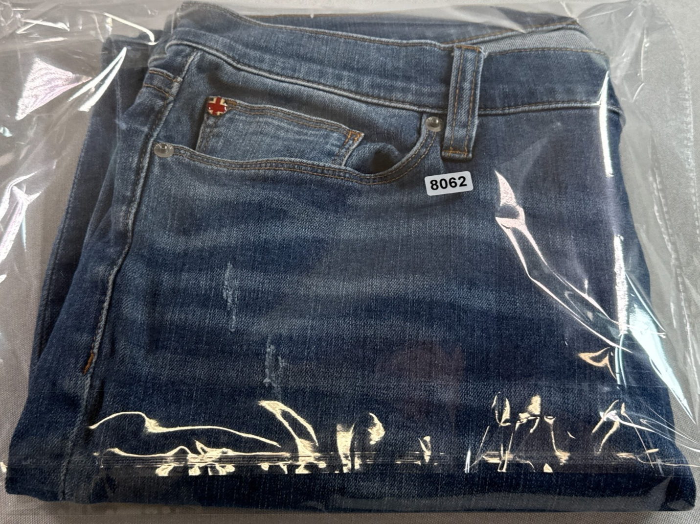 Hudson Jeans Women 32 Blue Distressed Skinny Raw Hem Stretch Ankle Denim