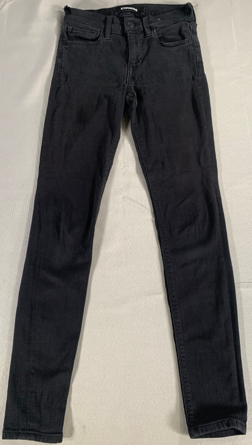 Express Women's Black Mid Rise Stretch Leggings Size 0R 26x28 Comfortable Fit
