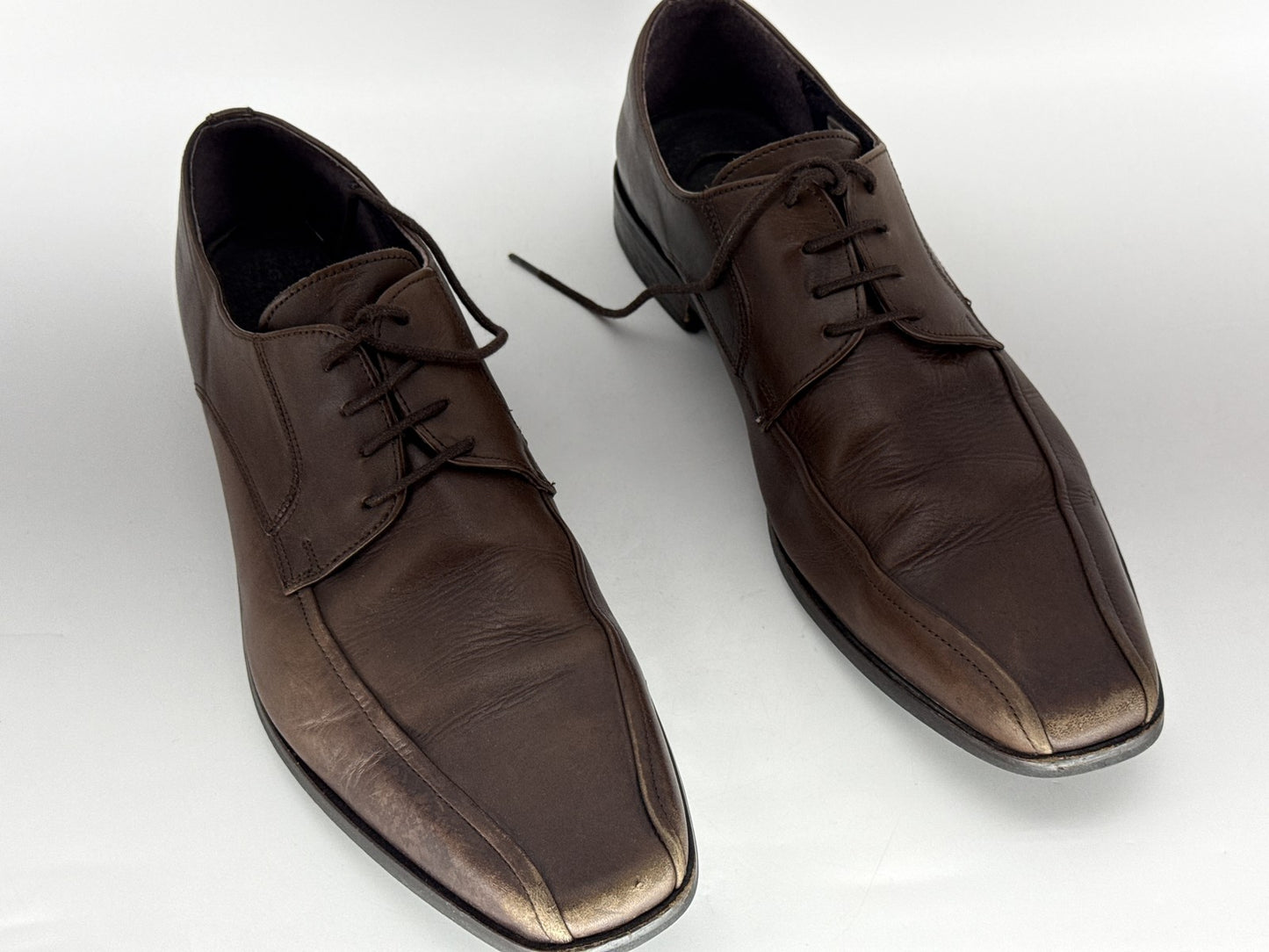 Kurt Geiger Drew Formal Shoes Mens 44 Brown Leather Square Toe Portugal Loafers