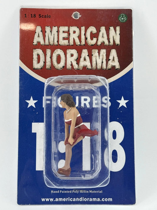 AMERICAN DIORAMA 1:18 Female Lady Figure Red Dress Hand Painted Unbranded 118