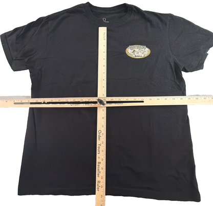 Brixton Bass Brains Fishing Co Collab Black Graphic Tee Short Sleeve Cotton M