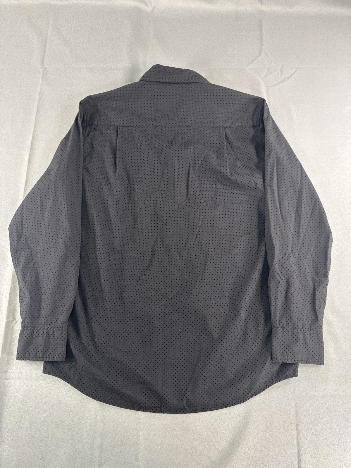 Beverly Hills Polo Club Shirt Mens Small Black Dot Long Sleeve Button Up Dress