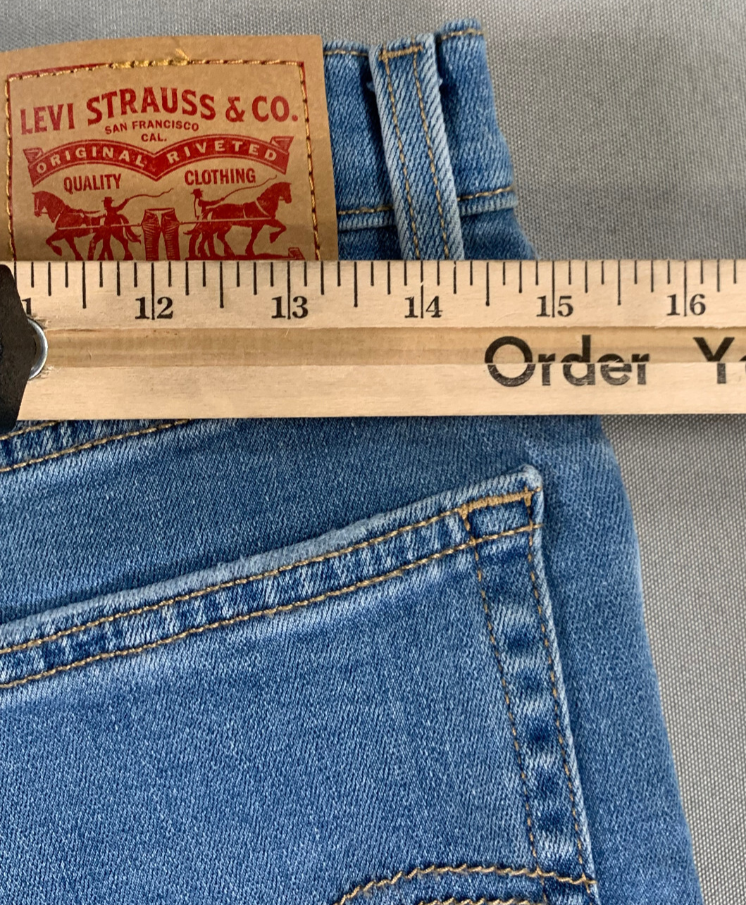 Levi’s 514 High Rise Distressed Jean Shorts W29 Raw Hem Button Fly Cutoff Blue