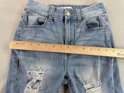 Wax Jean 3 Skinny Slim Fit Denim Womens 3/26 Blue Vietnam Y2K Distressed