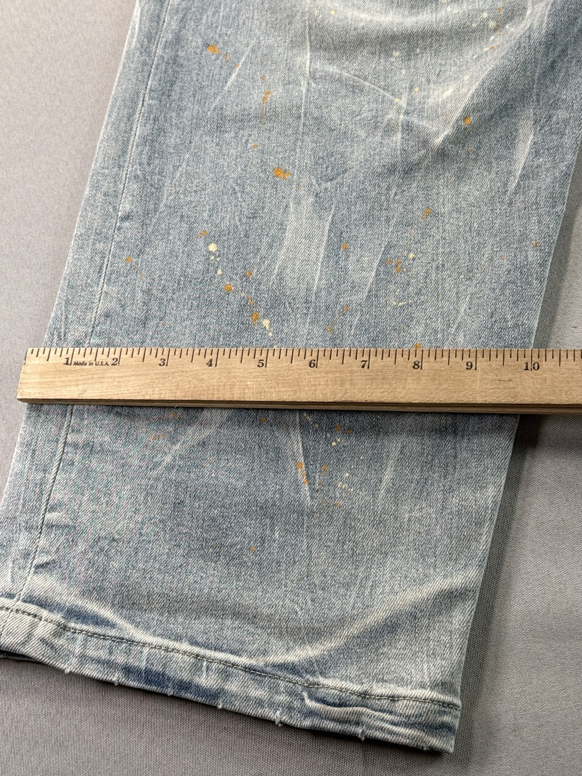 Hudson Cargo Pants Mens 40 Light Wash Denim Vintage Paint Splatter Distressed
