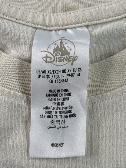 Disney Skull Dia de los Muertos Graphic Print Tee XS Beige Cotton Short Sleeve