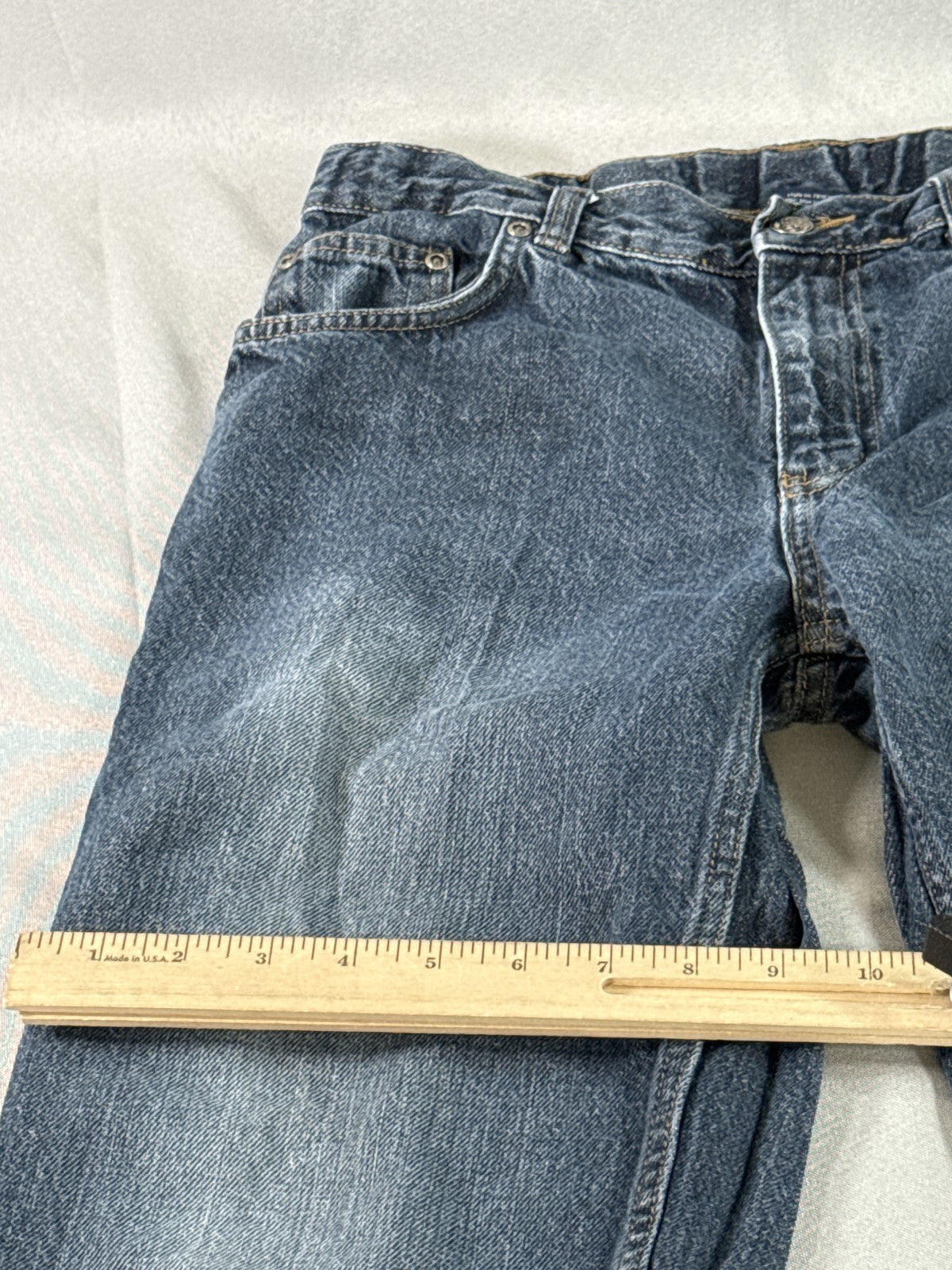 Faded Glory Straight Leg Jeans 16 Blue Distressed Cotton Organic Regular