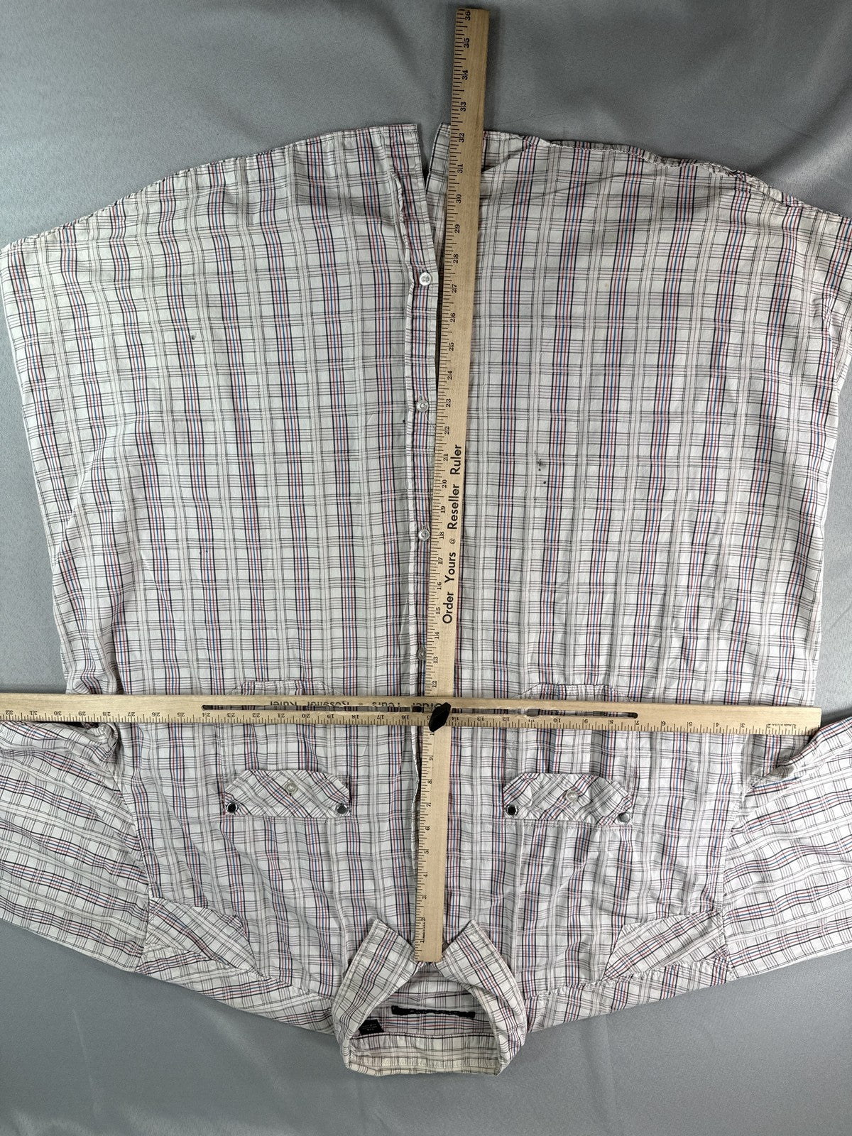 SEAN JOHN Plaid Short Sleeve Button Up Shirt Mens 4XB Multicolored 100% Cotton