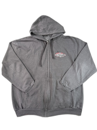 Netflix Army Dead Las Vengeance Streetwear Zip Hoodie XL Gray Cotton Graphic Men