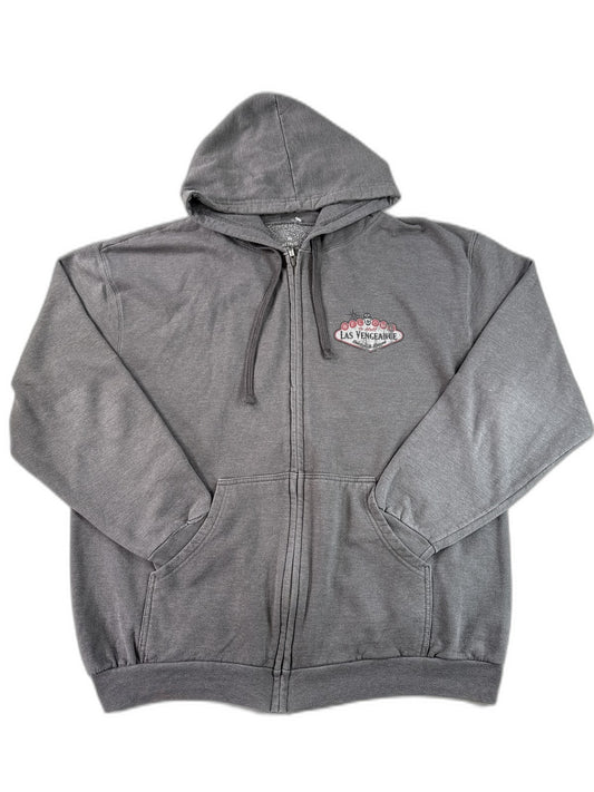 Netflix Army Dead Las Vengeance Streetwear Zip Hoodie XL Gray Cotton Graphic Men