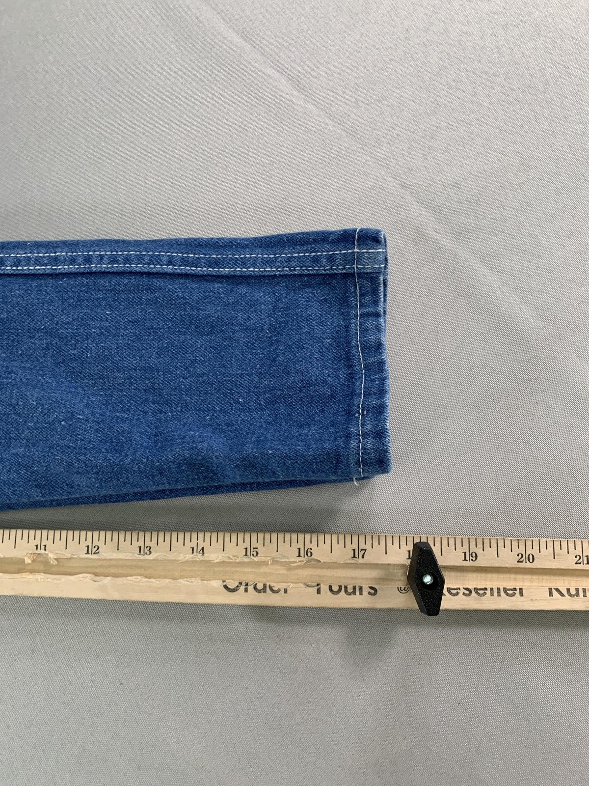 VINTAGE Britania Jeans Boys 4 Blue Denim Straight Leg Contrast Stitch Kids 80s