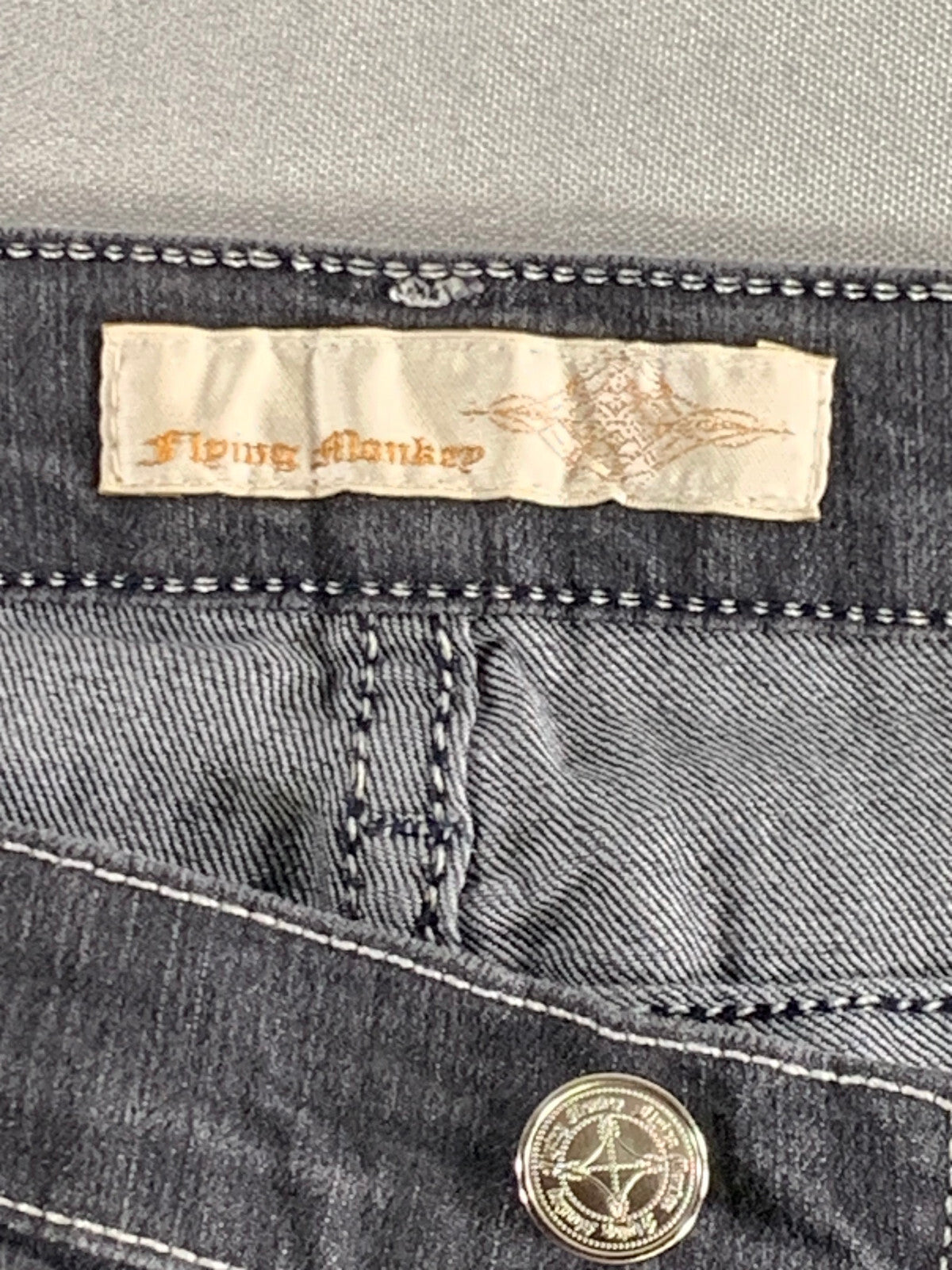 Flying Monkey Gray Skinny Jeans Size 9 Stretch Mid Rise USA Made Classic Fit