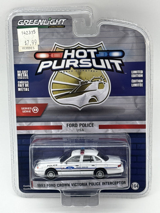 GreenLight Ford 1:64 Crown Victoria Police Car 1:64 Scale Die Cast White