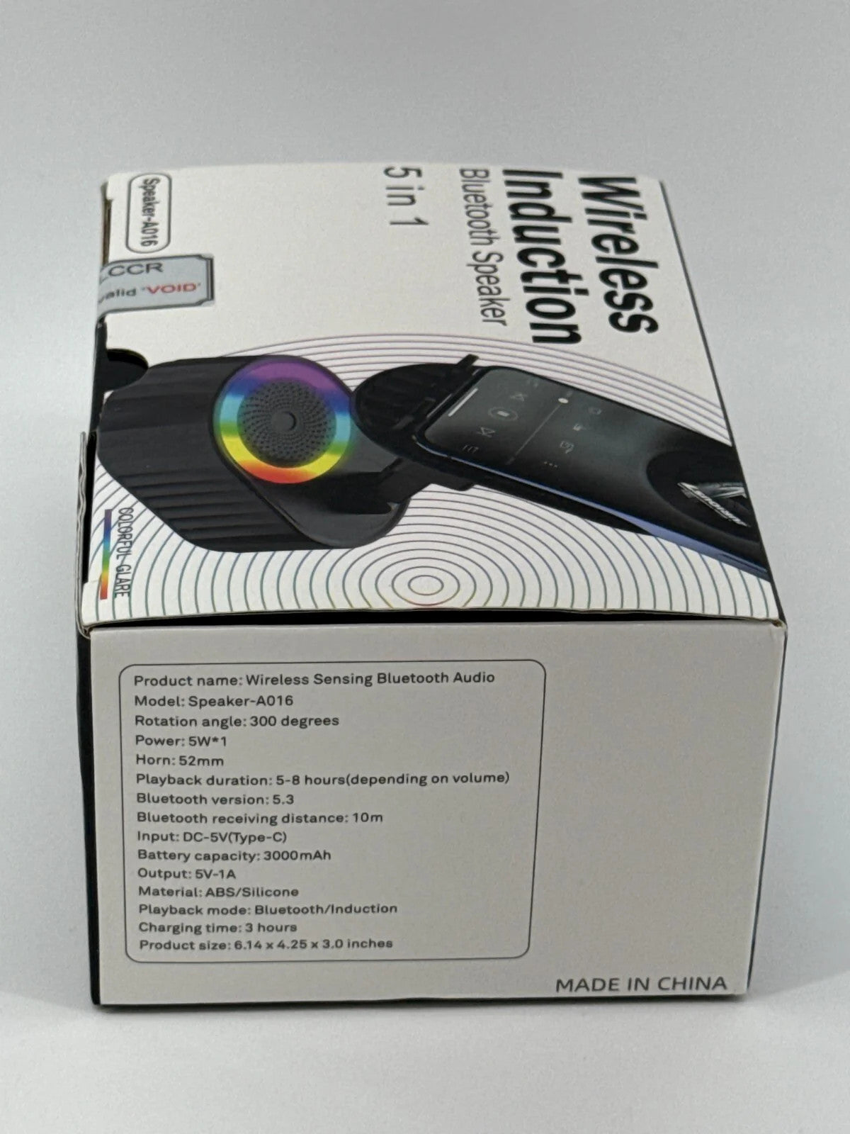 5-in-1 Wireless Induction Bluetooth Speaker Phone Holder RGB Light Rechargeable