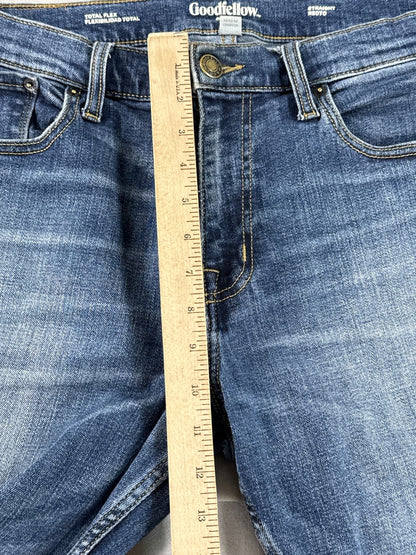 Goodfellow Co Straight Fit Jeans Mens 34Wx30L Blue Cotton Blend Leg Durable Slim