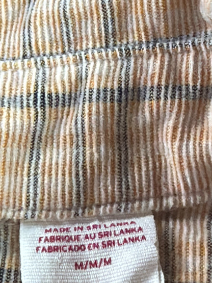 Levi's Classic Western Shirt Men Medium Tan Plaid Pearl Snap Standard Fit Rodeo