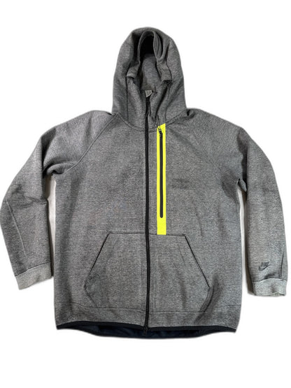 Nike 037 Hoodie L Gray Cotton Pullover Hooded Long Sleeve Regular Fit Men