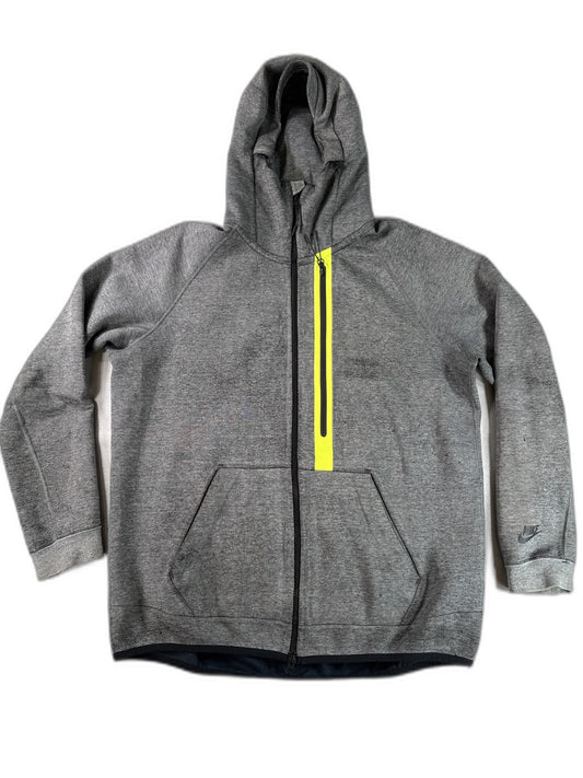 Nike 037 Hoodie L Gray Cotton Pullover Hooded Long Sleeve Regular Fit Men