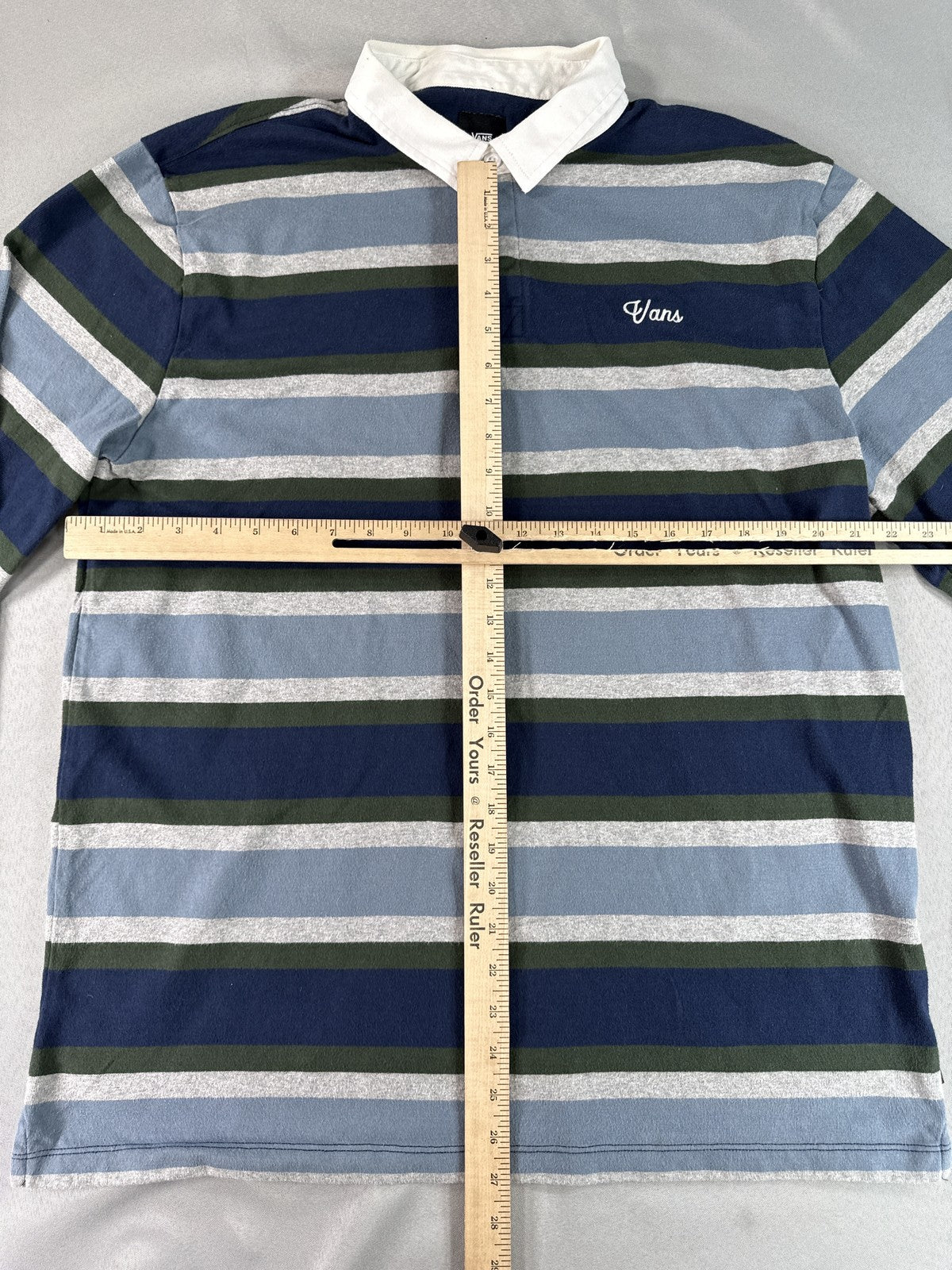 Vans Polo Shirt Mens Large Multicolor Striped Long Sleeve Collared Cotton Preppy