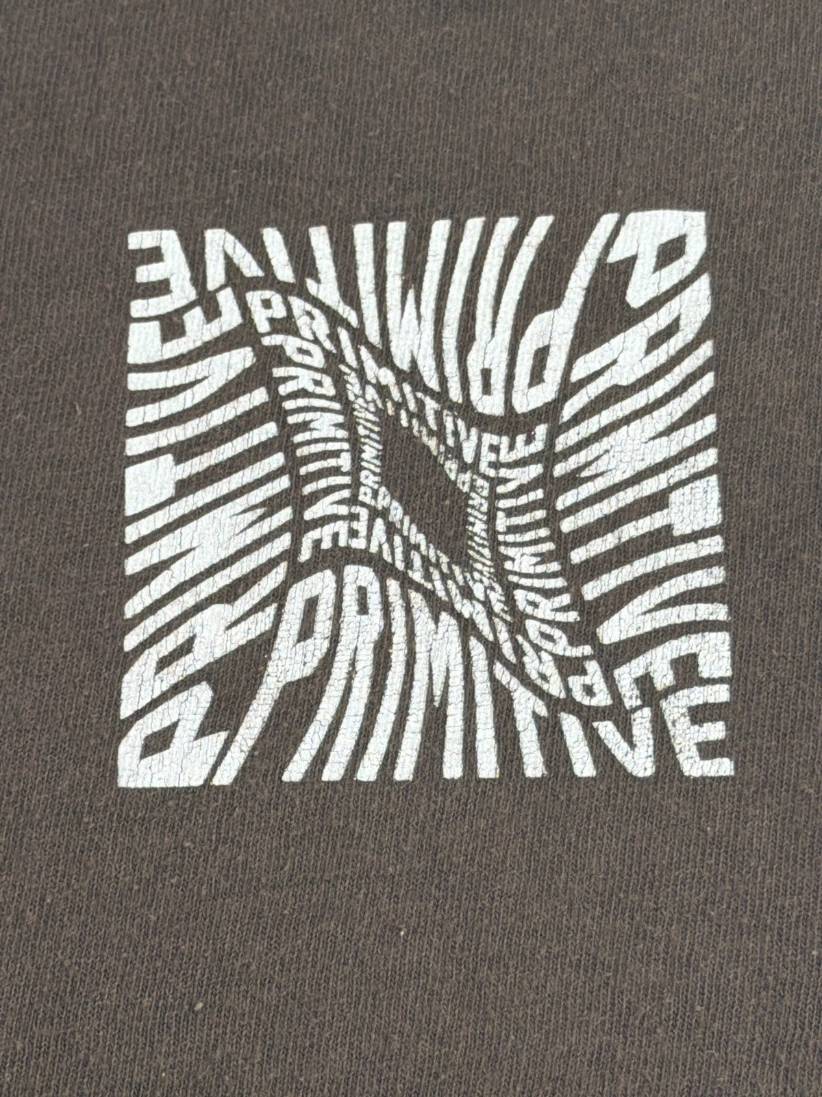 Primitive Skate T Shirt Brown Logo Graphic Mens Small Streetwear Cotton Tee