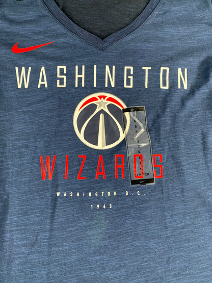 Nike NBA Washington Wizards Tee S Dri-FIT V-Neck Navy 1963 Graphic Shirt NWT