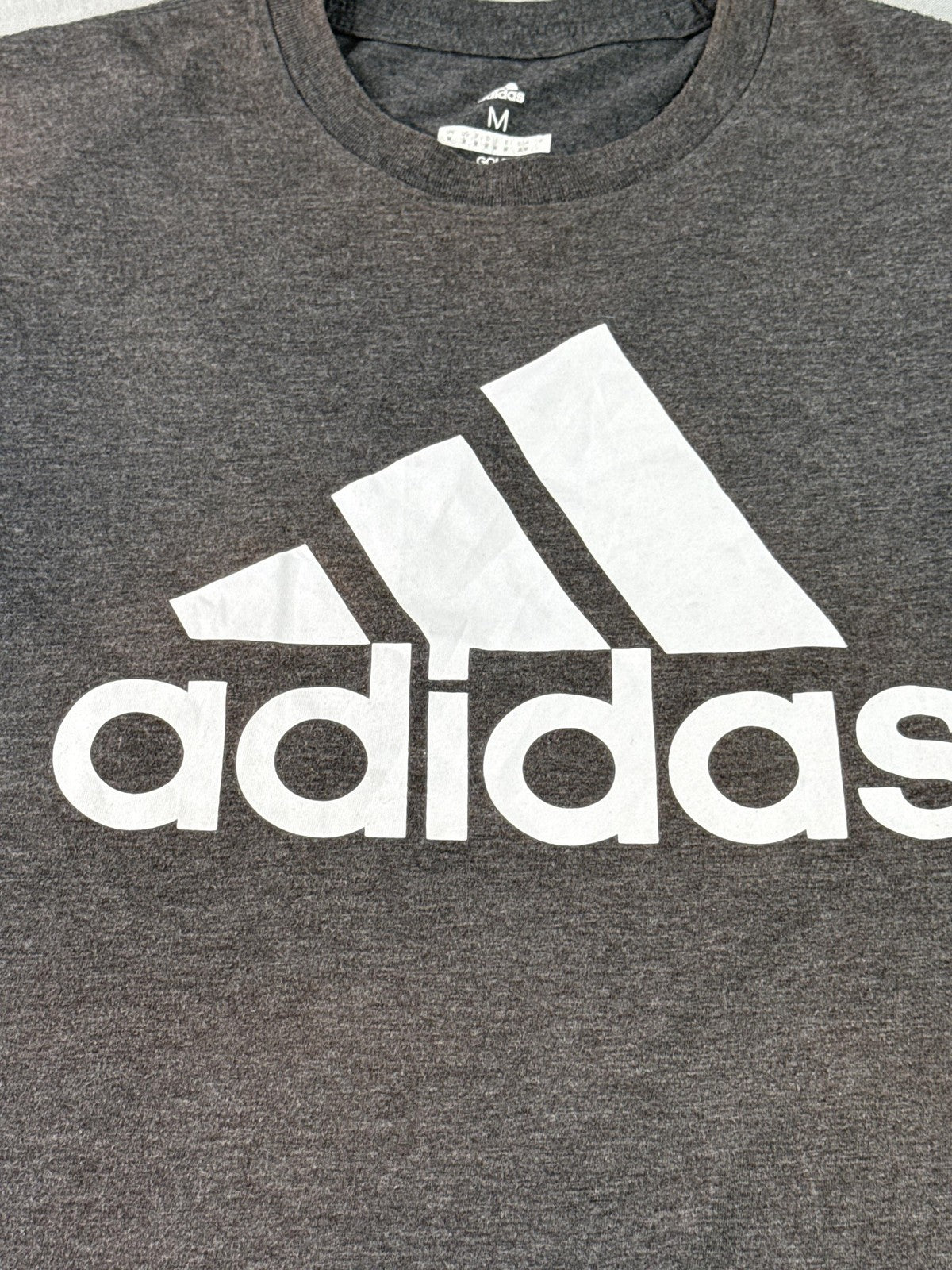 Adidas Gray Graphic Tee Medium Golf Logo Comfortable Short Sleeve