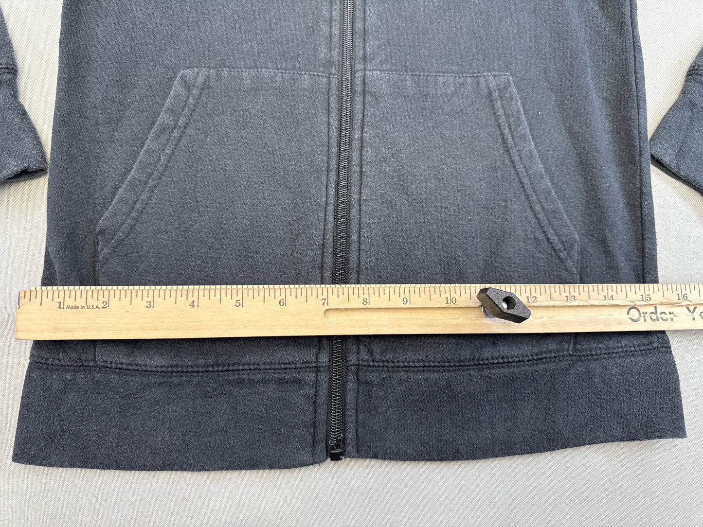 FIT ESSENTIALS YFBT3D99 Zip Up Hoodie M Dark Gray Cotton Polyester Unisex