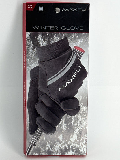 Maxfli Winter Golf Gloves Mens Medium Black Striped Pair Windproof Insulated