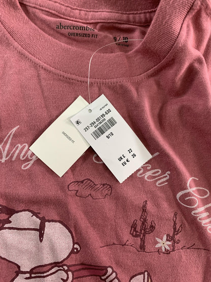 Abercrombie Kids Snoopy Shirt Youth 9/10 Pink Los Angeles Biker Club Peanuts