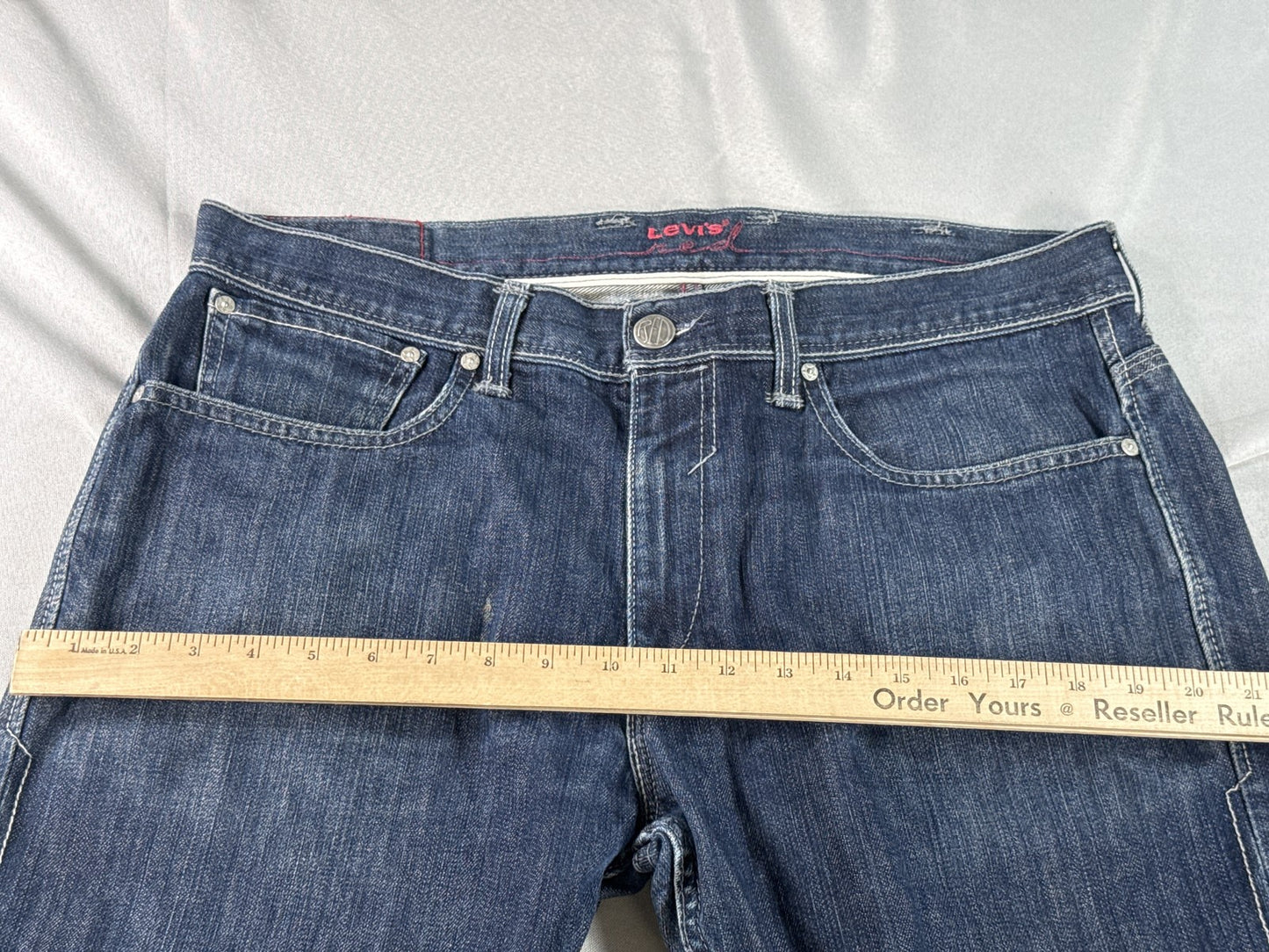 Levi's 501 Straight Fit Jeans W38 L30 Dark Wash 100% Cotton Selvedge Denim